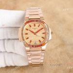 AAA Grade Patek Philippe Nautilus Rose Gold Diamond Bezel Super Clone Watch